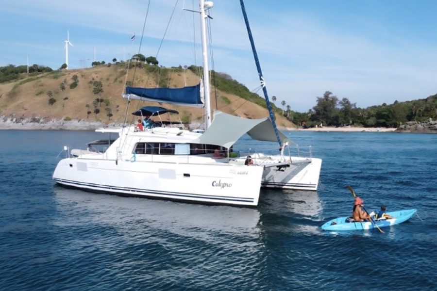 (Private) Sailing Yacht Lagoon Catamaran Half Day Trip with Sunset – Coral Island + Promthep Cape